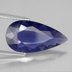 Iolite bleue naturelle en forme de poire, 3,37 ct, VS