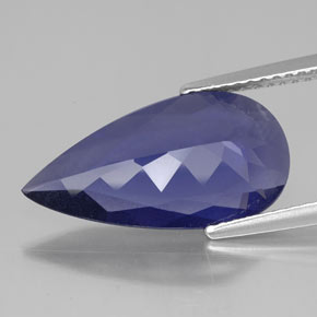 Iolite bleue naturelle en forme de poire, 3,37 ct, VS