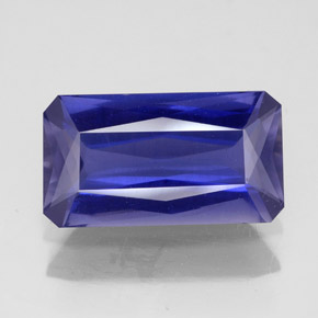 Iolite Violet Bleu naturelle Taille émeraude, 4.13 ct, VS