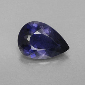 Iolite bleue naturelle en forme de poire, 1,51 ct, VS-SI