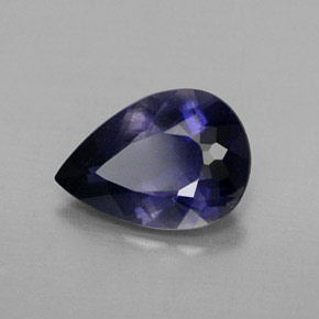Iolite bleue naturelle en forme de poire, 1,51 ct, VS-SI