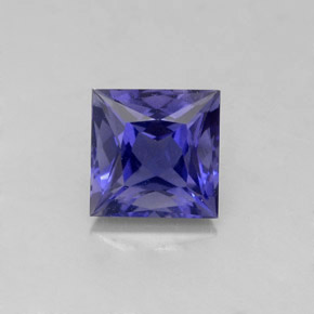 Iolite bleue naturelle carré, 1,08 ct, VVS-VS