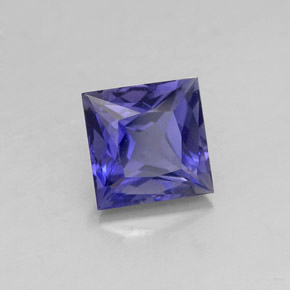 Iolite bleue naturelle carré, 1,08 ct, VVS-VS