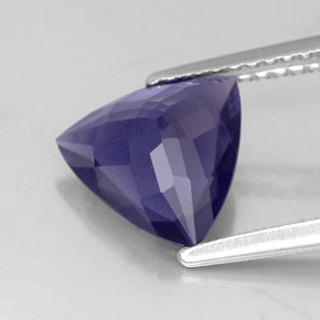Iolite bleue naturelle trillion, 1,64 ct, VS-SI
