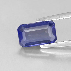 Iolite Violet Bleu naturelle Taille émeraude, 1.24 ct, VS