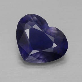 Iolite bleue naturelle forme de coeur, 2,67 ct, VS-SI