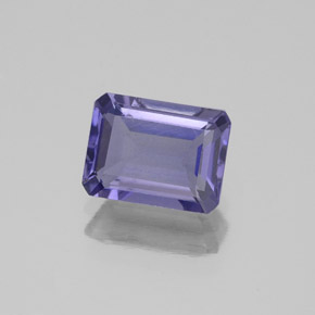 Iolite bleue naturelle taille émeraude, 1,35 ct, VS