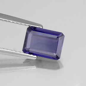 Iolite bleue naturelle taille émeraude, 1,09 ct, VS