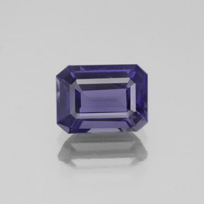 Iolite bleue naturelle taille émeraude, 1,36 ct, SI