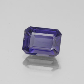 Iolite bleue naturelle taille émeraude, 1,36 ct, SI