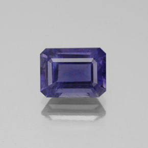 Iolite bleue naturelle taille émeraude, 1,46 ct, SI