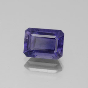 Iolite bleue naturelle taille émeraude, 1,46 ct, SI