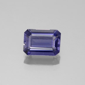 Iolite bleue naturelle taille émeraude, 1,06 ct, VS