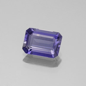 Iolite bleue naturelle taille émeraude, 1,06 ct, VS