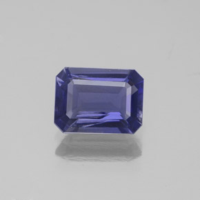 Iolite Violet Bleu naturelle Taille émeraude, 1.17 ct, SI