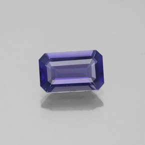 Iolite Violet Bleu naturelle Taille émeraude, 0.88 ct, VS-SI
