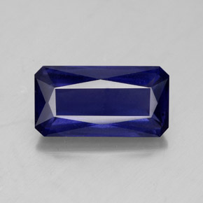 Iolite bleue naturelle taille émeraude, 2,94 ct, VS-SI