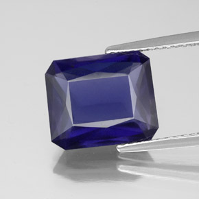 Iolite bleue naturelle taille émeraude, 4,50 ct, VS-SI