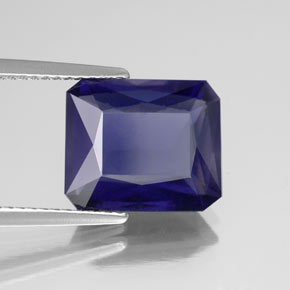 Iolite bleue naturelle taille émeraude, 4,50 ct, VS-SI