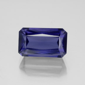 Iolite bleue naturelle taille émeraude, 4,32 ct, VS