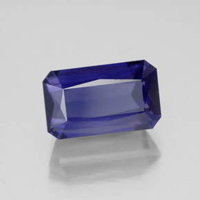 Iolite bleue naturelle taille émeraude, 4,32 ct, VS