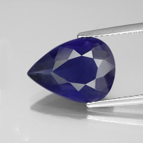Iolite Violet Bleu naturelle En forme de poire, 3.45 ct, VS