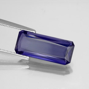 Iolite Violet Bleu naturelle Taille émeraude, 2.21 ct, VS-SI