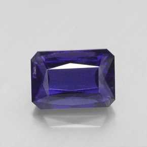 Iolite bleue naturelle taille émeraude, 7,71 ct, VS-SI
