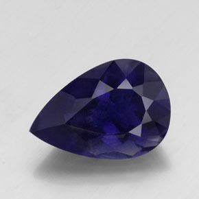 Iolite Violet Bleu naturelle En forme de poire, 8.98 ct, VS-SI
