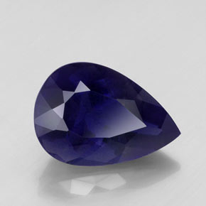 Iolite Violet Bleu naturelle En forme de poire, 8.98 ct, VS-SI
