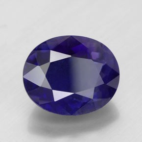 Iolite Violet Bleu naturelle Coupe ovale, 5.21 ct, VS