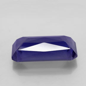 Iolite bleu violet naturelle taille émeraude, 5,74 ct, VS