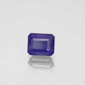 Iolite bleue naturelle taille émeraude, 0,80 ct, VS