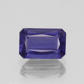 Iolite bleue naturelle taille émeraude, 1,15 ct, VS