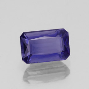 Iolite bleue naturelle taille émeraude, 1,15 ct, VS