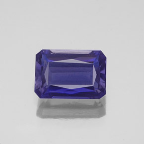 Iolite bleue naturelle taille émeraude, 1,33 ct, VS-SI