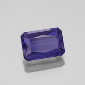 Iolite bleue naturelle taille émeraude, 1,33 ct, VS-SI