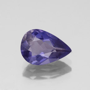 Iolite bleue naturelle en forme de poire, 1,35 ct, VS-SI