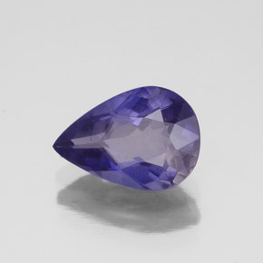 Iolite bleue naturelle en forme de poire, 1,35 ct, VS-SI