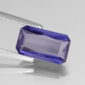 Iolite bleue naturelle taille émeraude, 1,49 ct, VS-SI