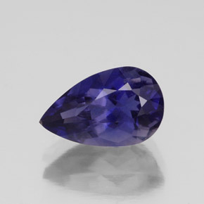 Iolite bleue naturelle en forme de poire, 1,57 ct, VS-SI