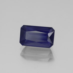 Iolite bleue naturelle taille émeraude, 1,51 ct, VS-SI