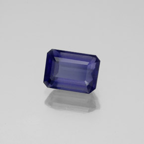 Iolite bleue naturelle taille émeraude, 1,02 ct, VS