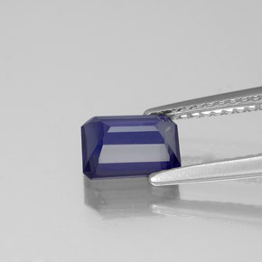 Iolite bleue naturelle taille émeraude, 1,02 ct, VS