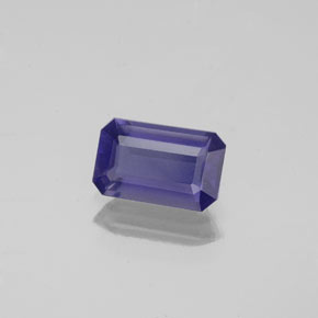 Iolite bleue naturelle taille émeraude, 0,83 ct, VS