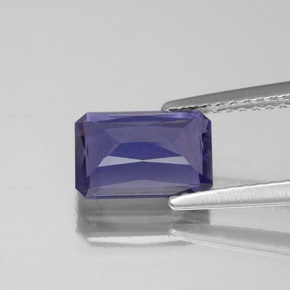 Iolite Violet Bleu naturelle Taille émeraude, 1.28 ct, VS