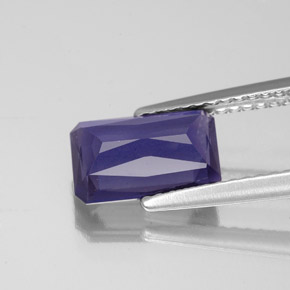 Iolite bleue naturelle taille émeraude, 1,48 ct, VS