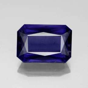 Iolite Violet Bleu naturelle Taille émeraude, 4.84 ct, VS-SI