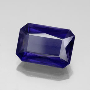 Iolite Violet Bleu naturelle Taille émeraude, 4.84 ct, VS-SI