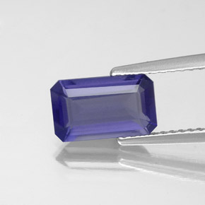 Iolite Violet Bleu naturelle Taille émeraude, 1.43 ct, VS